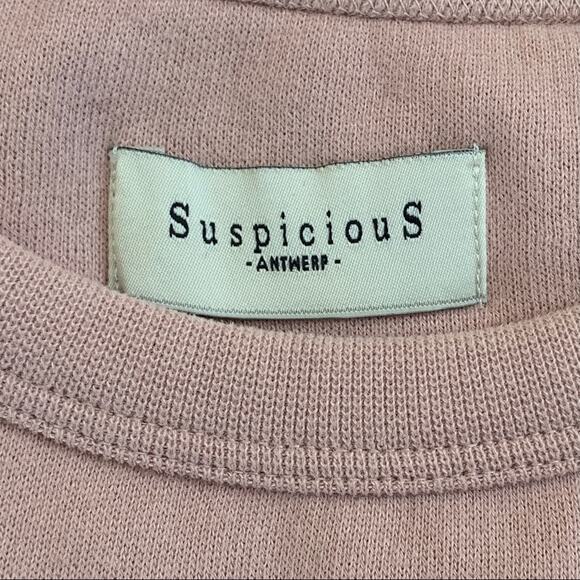 Suspicious Antwerp Sugar Skull Sweatshirt (Sz XS) Dusty Rose Pink Crewneck - Picture 7 of 11